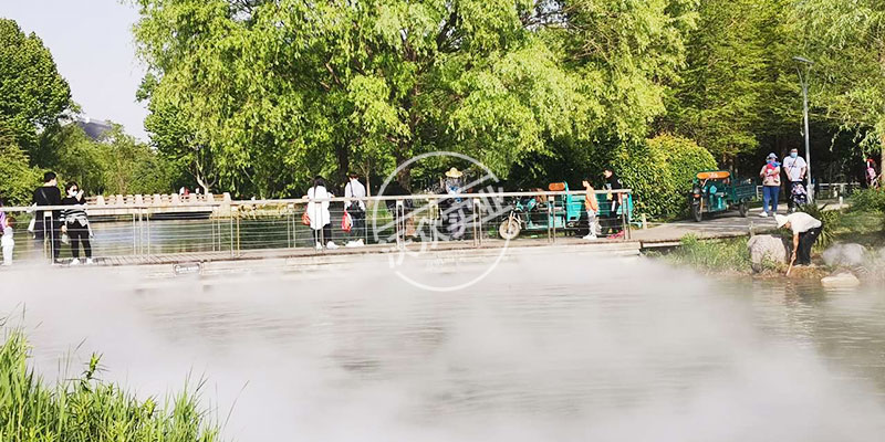 鄭州植物園象湖中心島霧森項目現(xiàn)場效果棒棒的